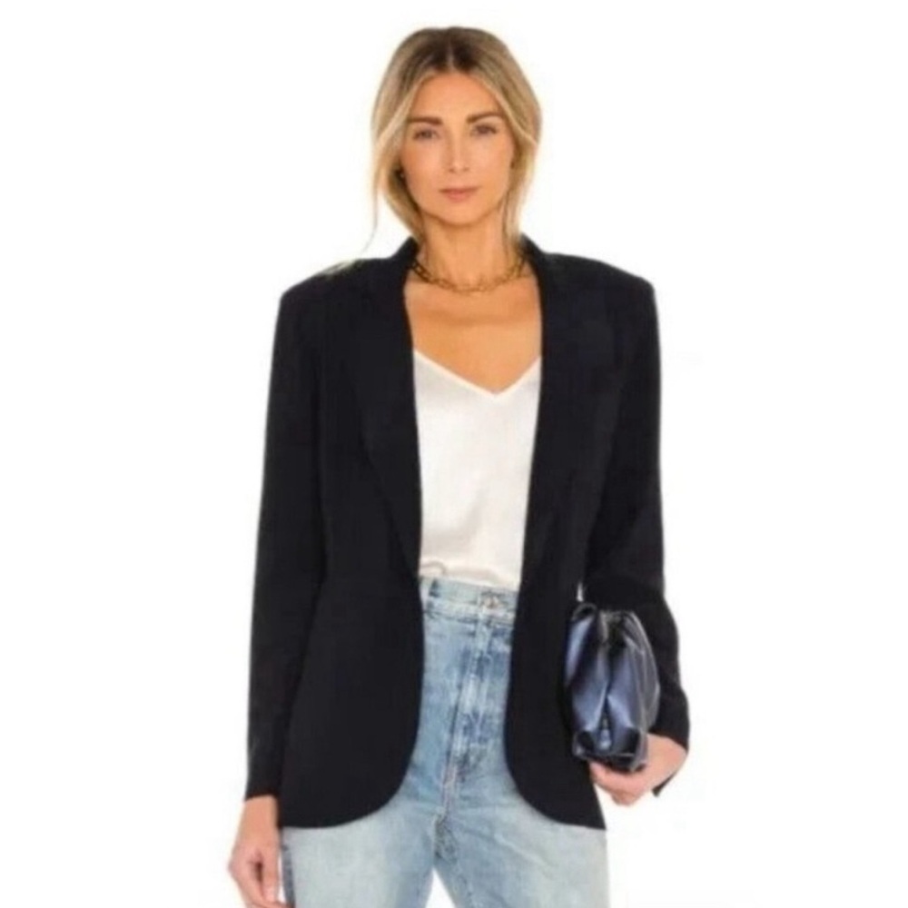 Cool Norma Kamali Boyfriend black jacket oversized long comfy blazer sz xs